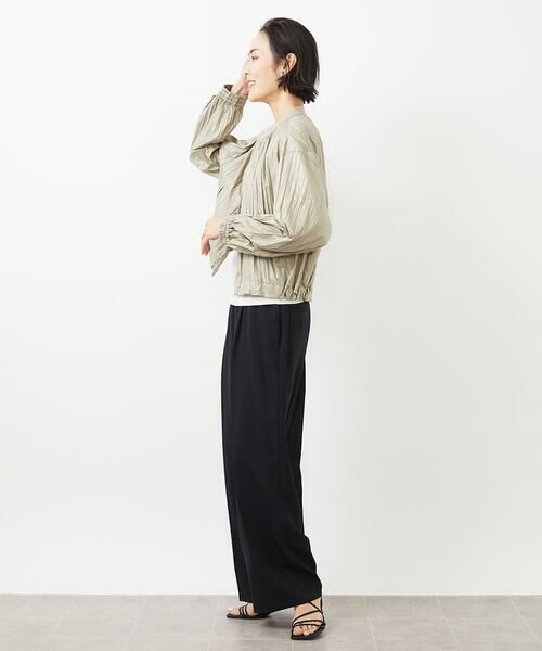 MICHEL KLEIN / ミッシェルクラン その他アウター | ［セットアップ対応］クラッシュレザーライクノーカラーブルゾン | 詳細6