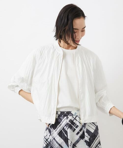 MICHEL KLEIN / ミッシェルクラン その他アウター | ［セットアップ対応］クラッシュレザーライクノーカラーブルゾン | 詳細8