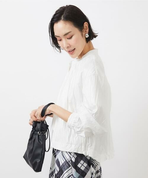 MICHEL KLEIN / ミッシェルクラン その他アウター | ［セットアップ対応］クラッシュレザーライクノーカラーブルゾン | 詳細9