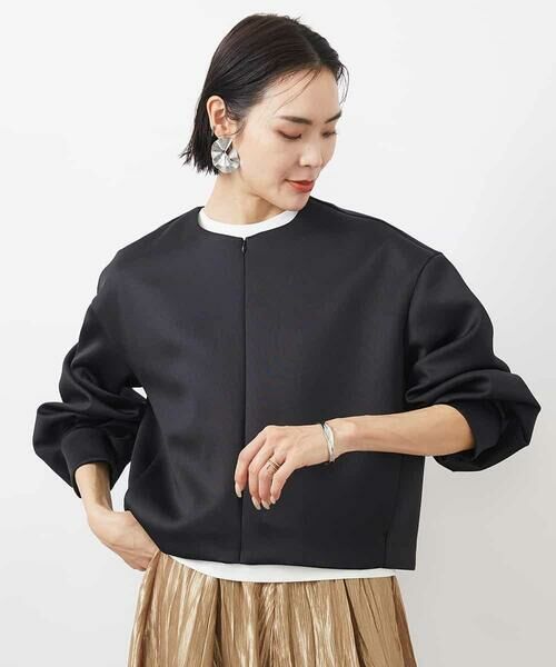 MICHEL KLEIN/ミッシェルクラン 2WAYジップカーデプルオーバー ブラック L MICHEL KLEIN/ミッシェルクラン 2WAYジップカーデプルオーバー ブラック L