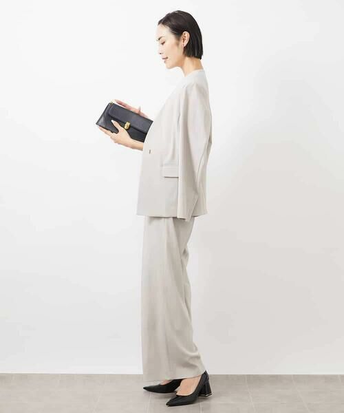 MICHEL KLEIN / ミッシェルクラン その他パンツ | ［セットアップ対応/洗える］ツイルワイドパンツ(多機能素材) | 詳細12