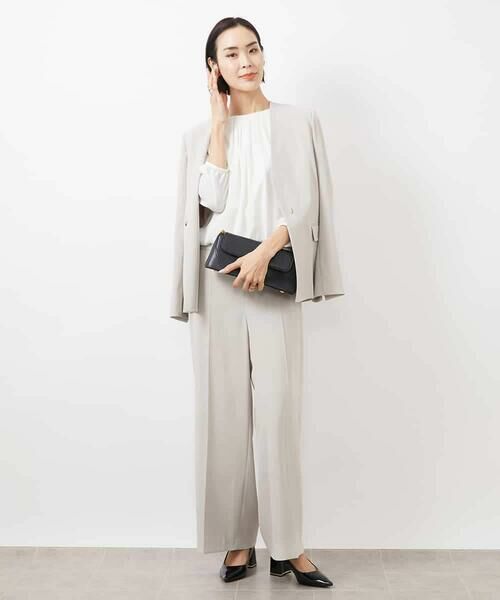 MICHEL KLEIN / ミッシェルクラン その他パンツ | ［セットアップ対応/洗える］ツイルワイドパンツ(多機能素材) | 詳細13