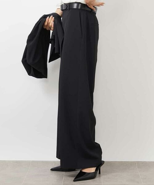 MICHEL KLEIN / ミッシェルクラン その他パンツ | ［セットアップ対応/洗える］ツイルワイドパンツ(多機能素材) | 詳細15