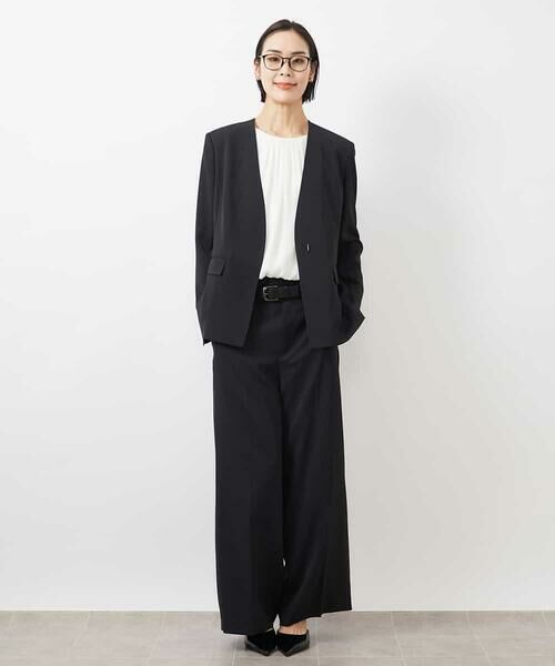 MICHEL KLEIN / ミッシェルクラン その他パンツ | ［セットアップ対応/洗える］ツイルワイドパンツ(多機能素材) | 詳細16