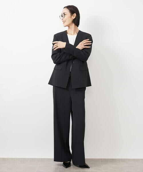 MICHEL KLEIN / ミッシェルクラン その他パンツ | ［セットアップ対応/洗える］ツイルワイドパンツ(多機能素材) | 詳細19