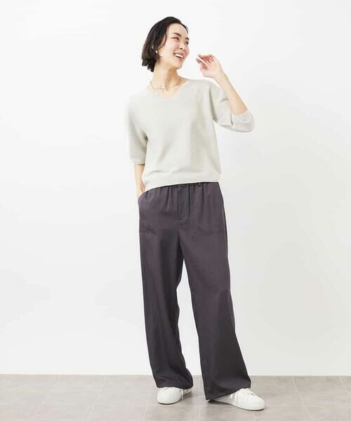 MICHEL KLEIN / ミッシェルクラン チノ・ワークパンツ | ストレッチツイルワイドパンツ | 詳細1