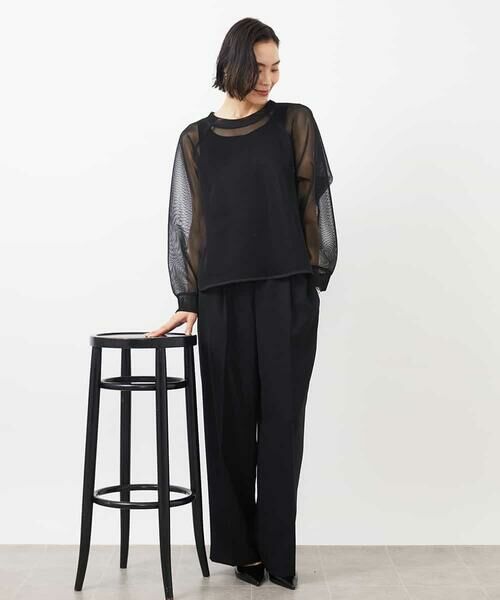 MICHEL KLEIN / ミッシェルクラン チノ・ワークパンツ | ストレッチツイルワイドパンツ | 詳細16