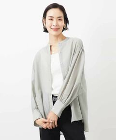 MICHEL KLEIN / ミッシェルクラン シャツ・ブラウス | シアーボリュームスリーブブラウス