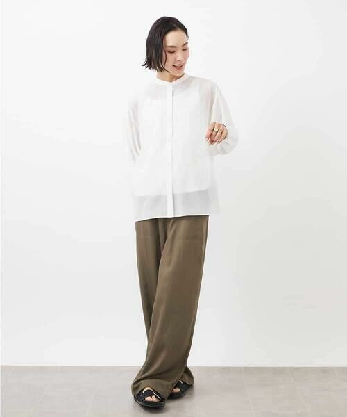 MICHEL KLEIN / ミッシェルクラン シャツ・ブラウス | シアーボリュームスリーブブラウス | 詳細10