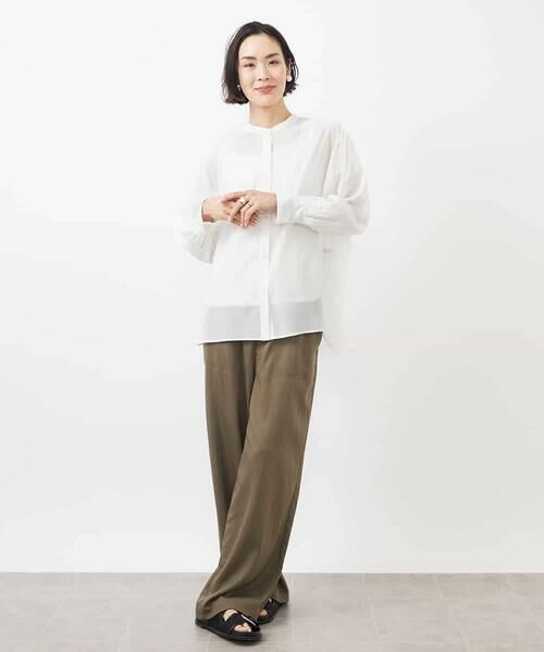 MICHEL KLEIN / ミッシェルクラン シャツ・ブラウス | シアーボリュームスリーブブラウス | 詳細11