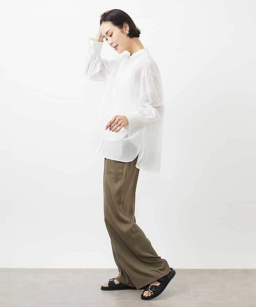 MICHEL KLEIN / ミッシェルクラン シャツ・ブラウス | シアーボリュームスリーブブラウス | 詳細12