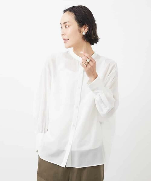 MICHEL KLEIN / ミッシェルクラン シャツ・ブラウス | シアーボリュームスリーブブラウス | 詳細7