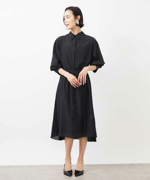 MICHEL KLEIN/ミッシェルクラン バックプリーツ3WAYワンピース ブラック L MICHEL KLEIN/ミッシェルクラン バックプリーツ3WAYワンピース ブラック L