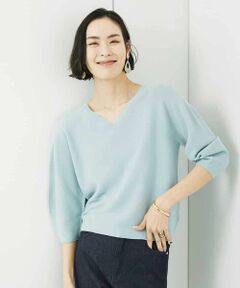 MICHEL KLEIN / ミッシェルクラン ニット・セーター | [WEB限定カラー]ホールガーメント(R)Vネックボリュームスリーブニット