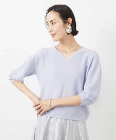 MICHEL KLEIN / ミッシェルクラン ニット・セーター | [WEB限定カラー]ホールガーメント(R)Vネックボリュームスリーブニット