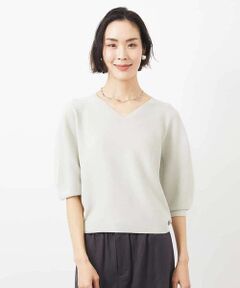 MICHEL KLEIN / ミッシェルクラン ニット・セーター | [WEB限定カラー]ホールガーメント(R)Vネックボリュームスリーブニット