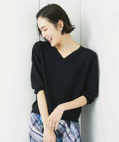 MICHEL KLEIN / ミッシェルクラン ニット・セーター | [WEB限定カラー]ホールガーメント(R)Vネックボリュームスリーブニット