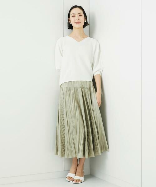 MICHEL KLEIN / ミッシェルクラン ニット・セーター | [WEB限定カラー]ホールガーメント(R)Vネックボリュームスリーブニット | 詳細13