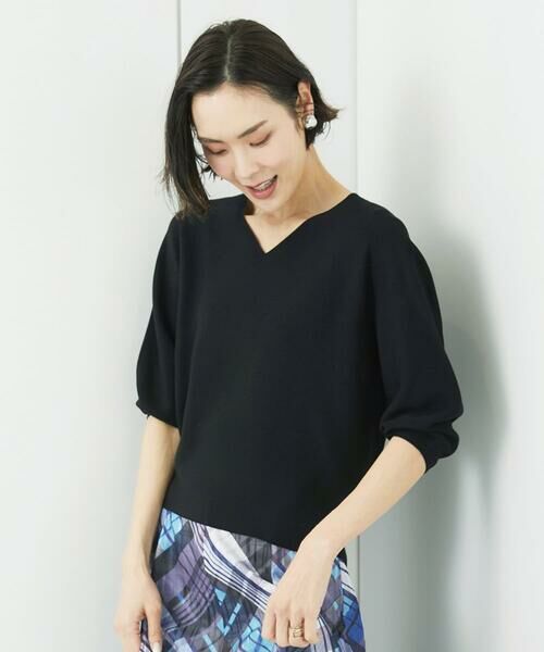MICHEL KLEIN / ミッシェルクラン ニット・セーター | [WEB限定カラー]ホールガーメント(R)Vネックボリュームスリーブニット | 詳細17