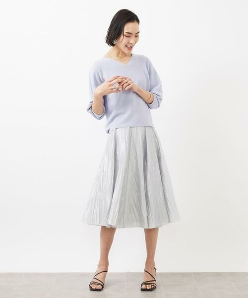 MICHEL KLEIN / ミッシェルクラン ニット・セーター | [WEB限定カラー]ホールガーメント(R)Vネックボリュームスリーブニット | 詳細3