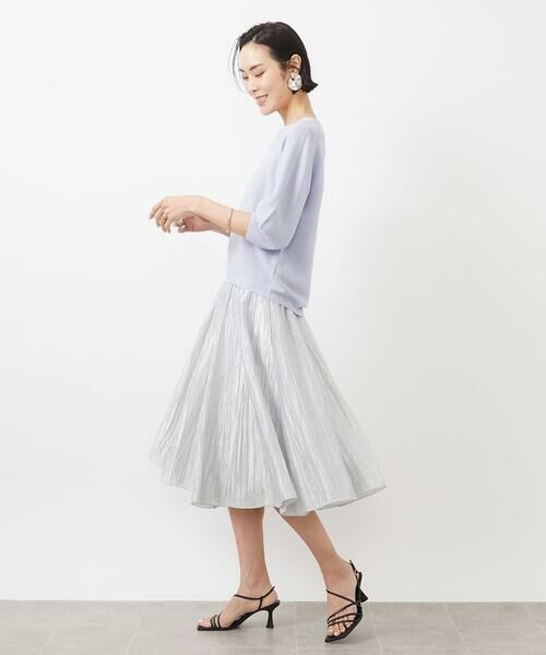 MICHEL KLEIN / ミッシェルクラン ニット・セーター | [WEB限定カラー]ホールガーメント(R)Vネックボリュームスリーブニット | 詳細4