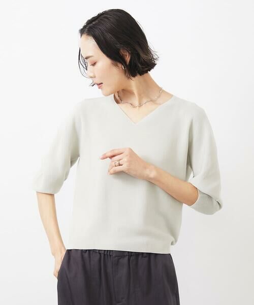 MICHEL KLEIN / ミッシェルクラン ニット・セーター | [WEB限定カラー]ホールガーメント(R)Vネックボリュームスリーブニット | 詳細6