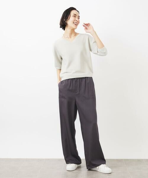 MICHEL KLEIN / ミッシェルクラン ニット・セーター | [WEB限定カラー]ホールガーメント(R)Vネックボリュームスリーブニット | 詳細8