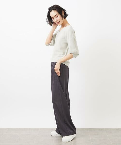 MICHEL KLEIN / ミッシェルクラン ニット・セーター | [WEB限定カラー]ホールガーメント(R)Vネックボリュームスリーブニット | 詳細9