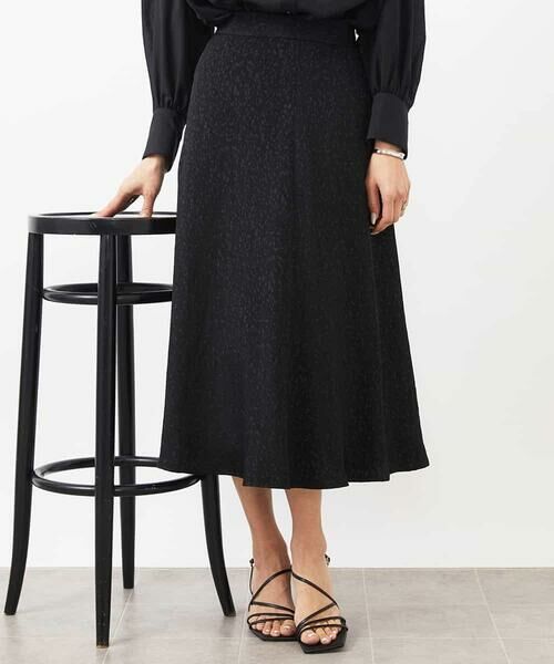 MICHEL KLEIN/ミッシェルクラン ドットジャガードスカート ブラック M MICHEL KLEIN/ミッシェルクラン ドットジャガードスカート ブラック M