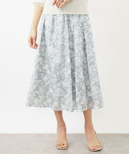 MICHEL KLEIN / ミッシェルクラン ロング・マキシ丈スカート | [オリジナルプリント]チェリーブロッサムプリントスカート | 詳細12