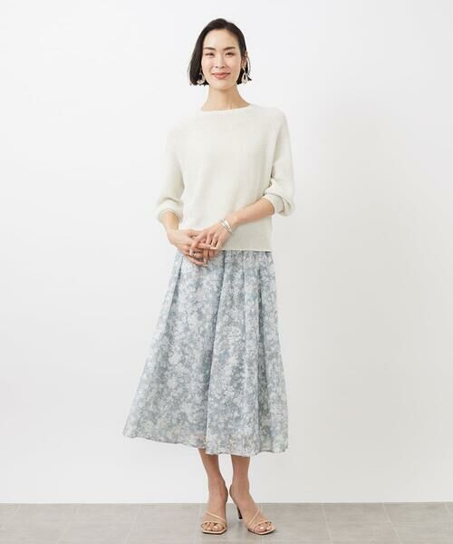 MICHEL KLEIN / ミッシェルクラン ロング・マキシ丈スカート | [オリジナルプリント]チェリーブロッサムプリントスカート | 詳細13