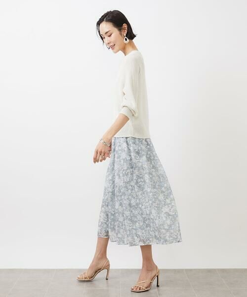 MICHEL KLEIN / ミッシェルクラン ロング・マキシ丈スカート | [オリジナルプリント]チェリーブロッサムプリントスカート | 詳細14