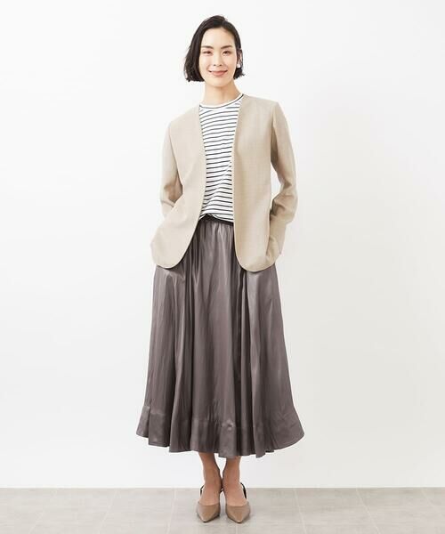 MICHEL KLEIN / ミッシェルクラン ノーカラージャケット | ノーカラーリラクシージャケット | 詳細2