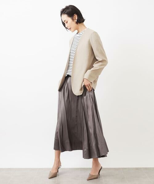 MICHEL KLEIN / ミッシェルクラン ノーカラージャケット | ノーカラーリラクシージャケット | 詳細3