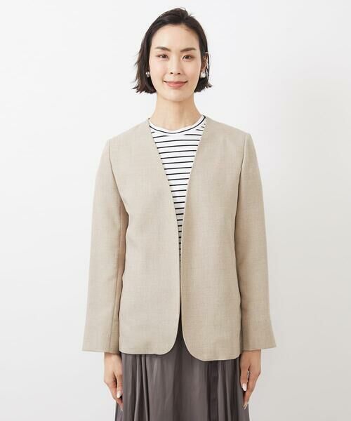 MICHEL KLEIN / ミッシェルクラン ノーカラージャケット | ノーカラーリラクシージャケット | 詳細5