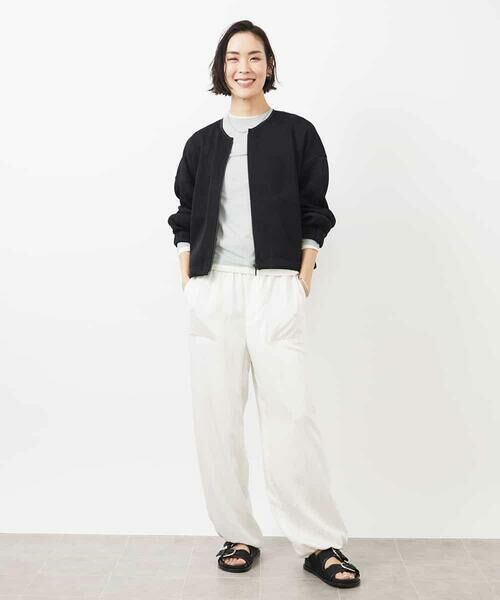 MICHEL KLEIN / ミッシェルクラン ノーカラージャケット | シアーメッシュダンボールブルゾン | 詳細13