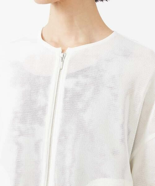 MICHEL KLEIN / ミッシェルクラン ノーカラージャケット | シアーメッシュダンボールブルゾン | 詳細18