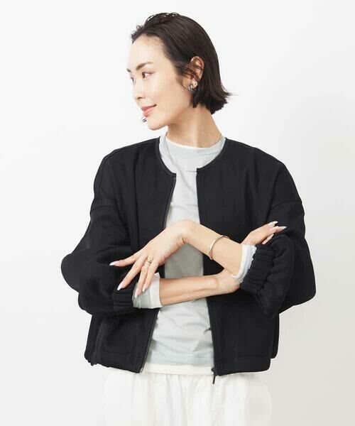 MICHEL KLEIN / ミッシェルクラン ノーカラージャケット | シアーメッシュダンボールブルゾン | 詳細9