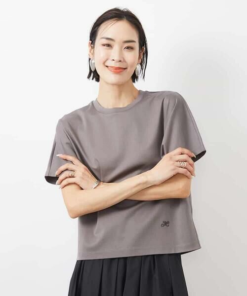 MICHEL KLEIN/ミッシェルクラン ワンポイント刺繍Tシャツ(WEB限定カラーあり) カーキ(WEB限定カラー) L MICHEL KLEIN/ミッシェルクラン ワンポイント刺繍Tシャツ(WEB限定カラーあり) カーキ(WEB限定カラー) L