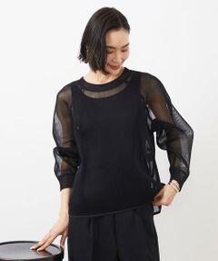 MICHEL KLEIN / ミッシェルクラン カットソー | シアーメッシュプルオーバー