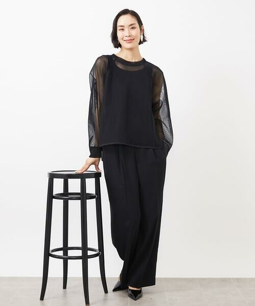 MICHEL KLEIN / ミッシェルクラン カットソー | シアーメッシュプルオーバー | 詳細3