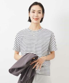 MICHEL KLEIN / ミッシェルクラン カットソー | ワンポイント刺繍ボーダーTシャツ
