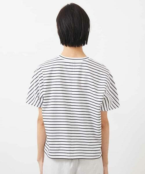 MICHEL KLEIN / ミッシェルクラン カットソー | ワンポイント刺繍ボーダーTシャツ | 詳細12