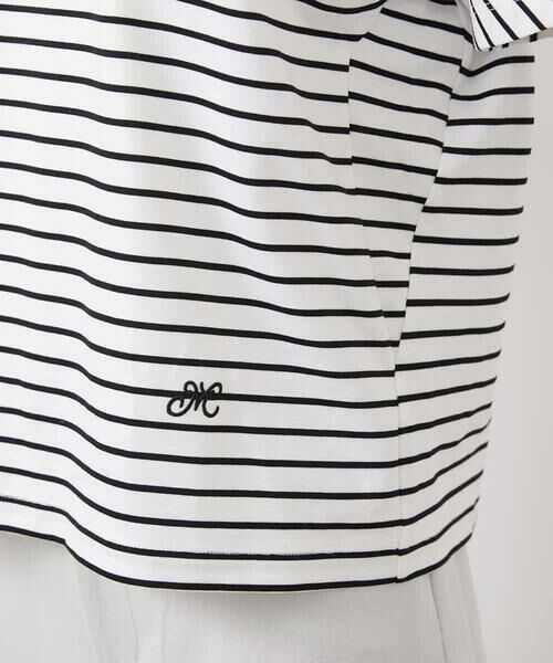 MICHEL KLEIN / ミッシェルクラン カットソー | ワンポイント刺繍ボーダーTシャツ | 詳細15