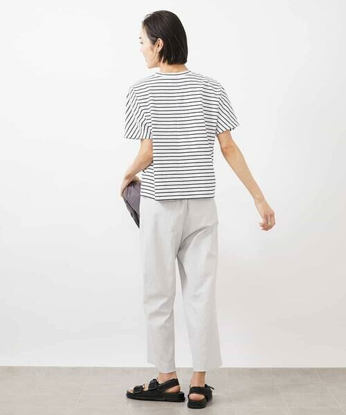 MICHEL KLEIN / ミッシェルクラン カットソー | ワンポイント刺繍ボーダーTシャツ | 詳細5
