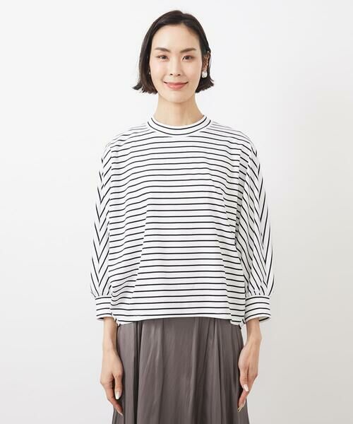 MICHEL KLEIN / ミッシェルクラン カットソー | ドルマンスリーブボーダーカットソー | 詳細10