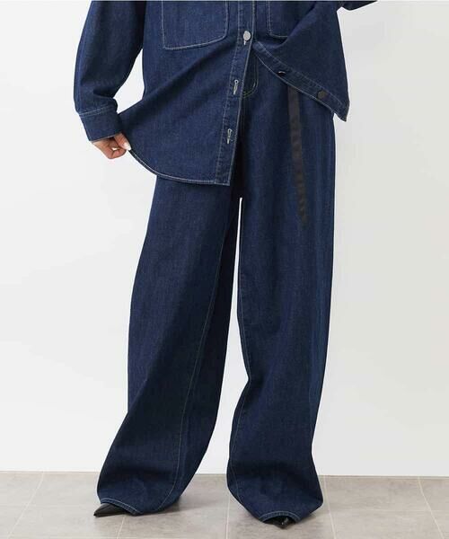 MICHEL KLEIN / ミッシェルクラン チノ・ワークパンツ | [セットアップ対応]デニムワイドパンツ | 詳細15