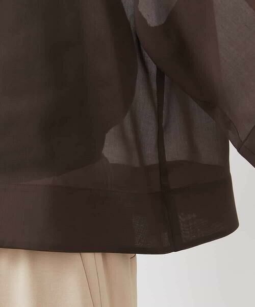 MICHEL KLEIN / ミッシェルクラン シャツ・ブラウス | ボックスシルエットハーフスリーブシアーシャツ | 詳細20