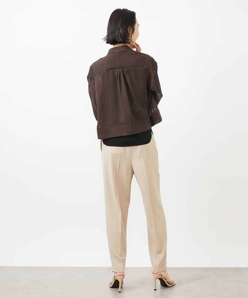 MICHEL KLEIN / ミッシェルクラン シャツ・ブラウス | ボックスシルエットハーフスリーブシアーシャツ | 詳細5