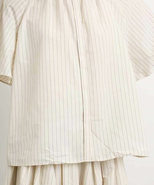 MICHEL KLEIN / ミッシェルクラン シャツ・ブラウス | [ドライタッチ]ギャザーブラウス ストライプ柄(セットアップ対応) | 詳細10